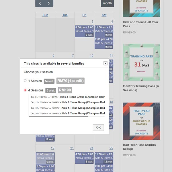 Multiple Session Booking 02